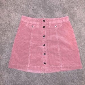 Pink Corduroy Skirt